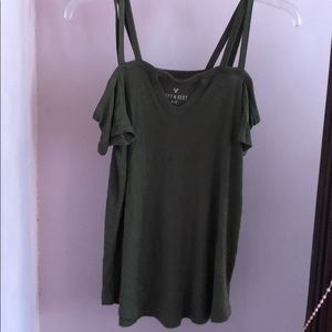 Olive green flowy top